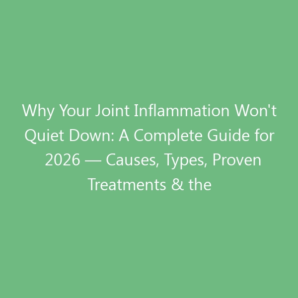 Why Your Joint Inflammation Won’t Quiet Down: A Complete Guide for 2026 — Causes, Types, Proven Treatments & the Best Footwear to Reduce Joint Stress