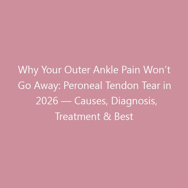 Why Your Outer Ankle Pain Won’t Go Away: Peroneal Tendon Tear in 2026 — Causes, Diagnosis, Treatment & Best Shoes
