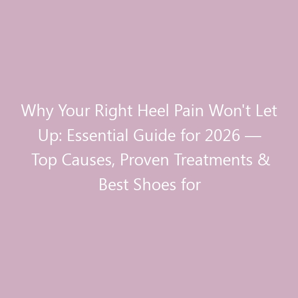 Why Your Right Heel Pain Won’t Let Up: Essential Guide for 2026 — Top Causes, Proven Treatments & Best Shoes for Relief