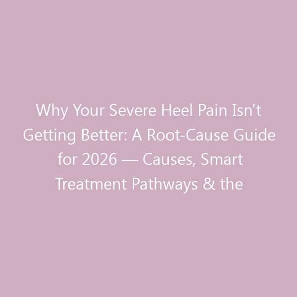 Why Your Severe Heel Pain Isn’t Getting Better: A Root-Cause Guide for 2026 — Causes, Smart Treatment Pathways & the Critical Role of Footwear