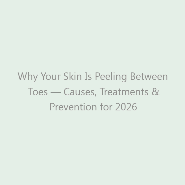 Why Your Skin Is Peeling Between Toes — Causes, Treatments & Prevention for 2026