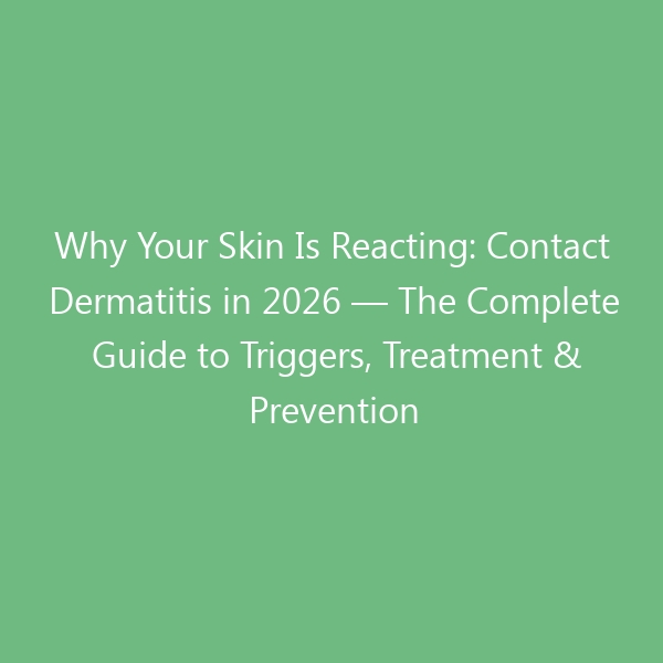 Why Your Skin Is Reacting: Contact Dermatitis in 2026 — The Complete Guide to Triggers, Treatment & Prevention