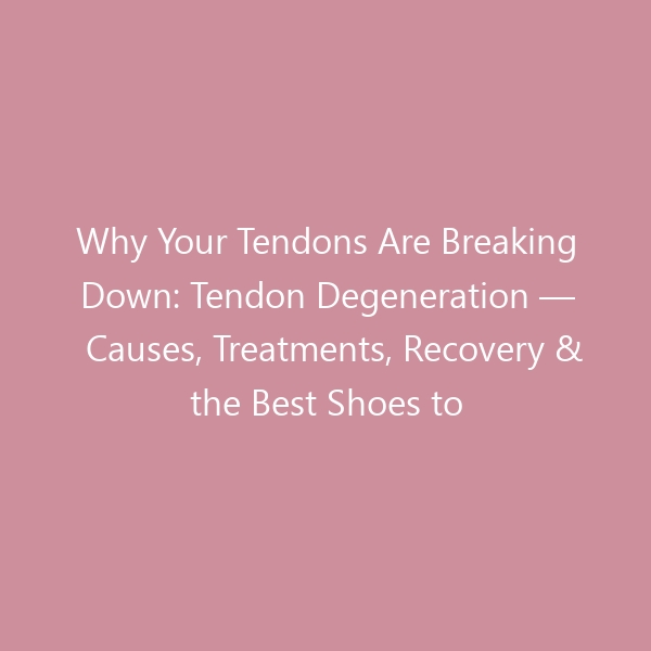 Why Your Tendons Are Breaking Down: Tendon Degeneration &mdash; Causes, Treatments, Recovery & the Best Shoes to Protect Them in 2026