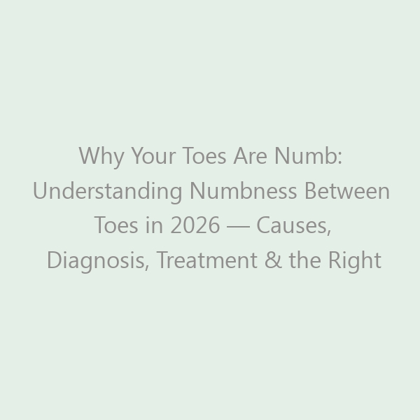 Why Your Toes Are Numb: Understanding Numbness Between Toes in 2026 — Causes, Diagnosis, Treatment & the Right Shoes to Restore Sensation