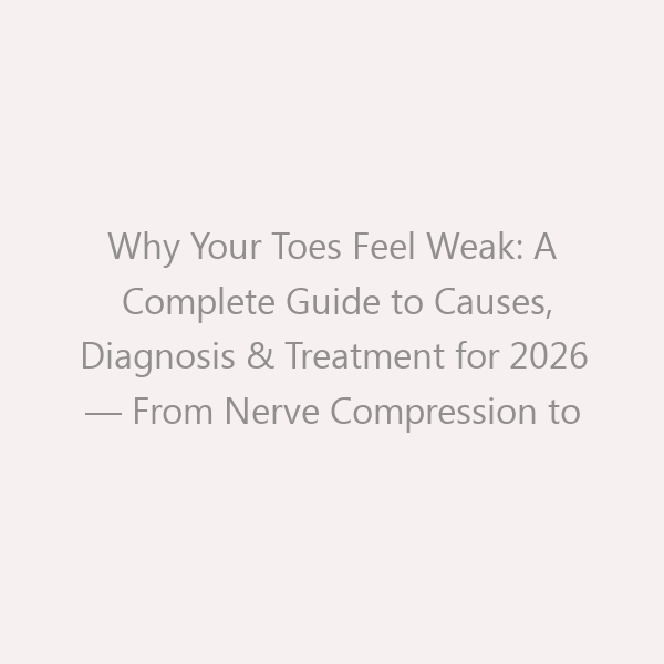 Why Your Toes Feel Weak: A Complete Guide to Causes, Diagnosis & Treatment for 2026 — From Nerve Compression to Footwear Solutions