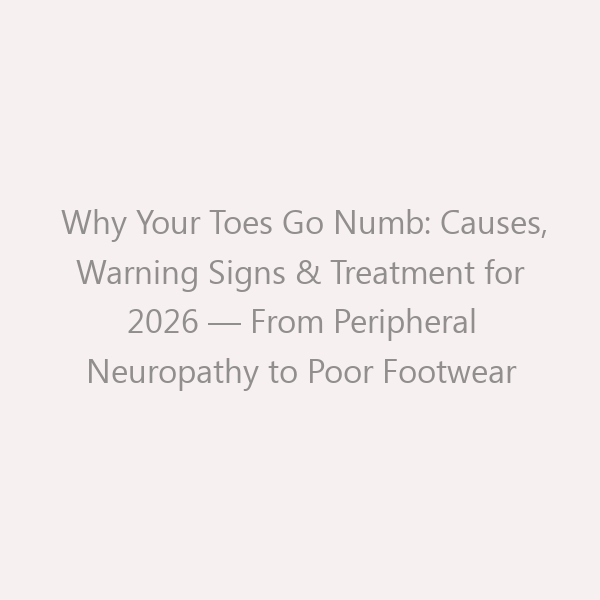 Why Your Toes Go Numb: Causes, Warning Signs & Treatment for 2026 — From Peripheral Neuropathy to Poor Footwear